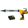 Акумулаторен пистолет DeWALT за уплътнители тип салам с 1 батерия и зарядно, 2 V, 18 Ah, 2500 N, 0.31-0.6 л, DCE580D1
