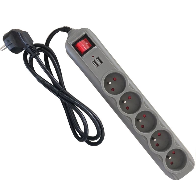 Удължител с USB гнезда 1.5 м