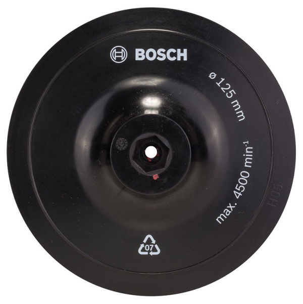 Подложна шайба Bosch за бормашина с велкро 125 мм, каучук