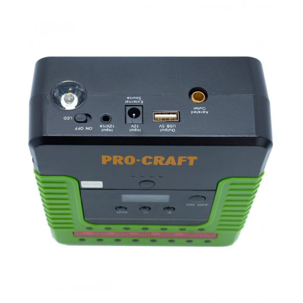 PROCRAFT JSAP-12 Стартерно устройство, 12V – 300A, с компресор за помпане на гуми и външна батерия (Powerbank).