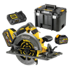 Циркуляр ръчен акумулаторен DeWALT с 2 батерии и зарядно, 54 V, 2 Ah, ф 190 мм, 5800 об./мин, DCS579T2