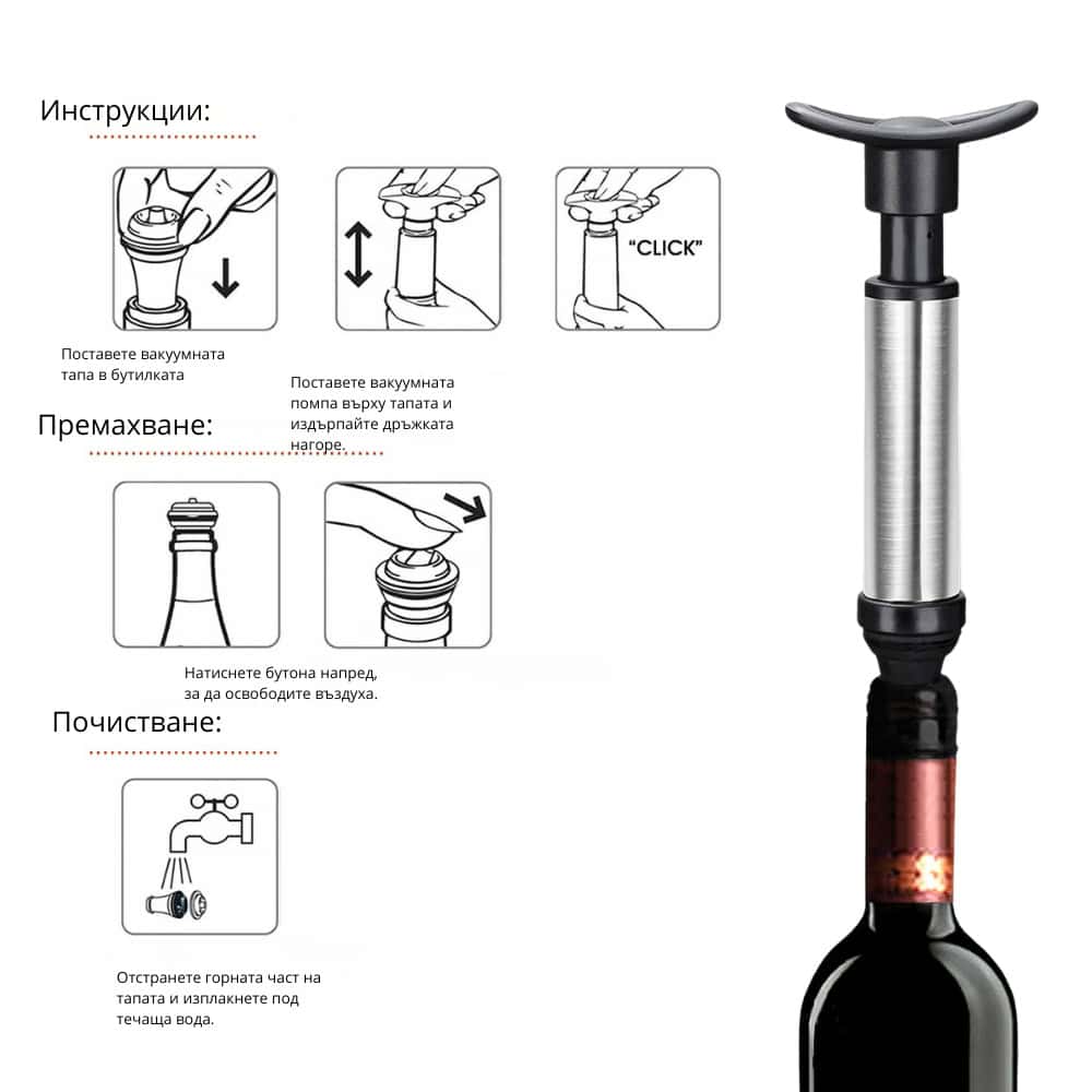 Вакуумна запушалка за вино EnoPro