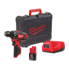 Акумулаторен винтоверт Milwaukee M12BDD-201C 4933479439 с батерия 2 ah, зарядно и куфар